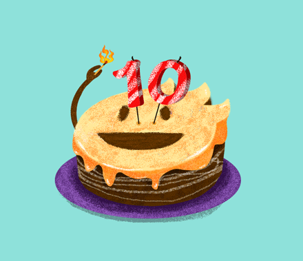 站酷10周年生日快乐gif图（图ZNTM4NzMwMjQ=） - 艺术插画 - 站酷设计师梅羽MerryZhang原创素材 - 站酷ZCOOL