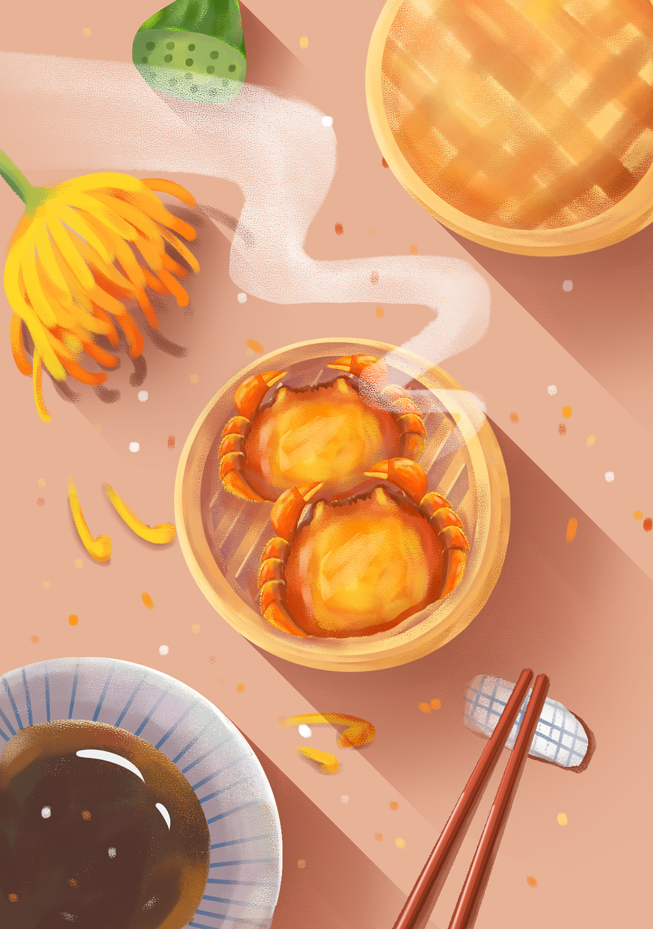 每日一练-大闸蟹|插画|创作习作|浅浅的小酒窝 - 原创作品 - 站酷 (zc