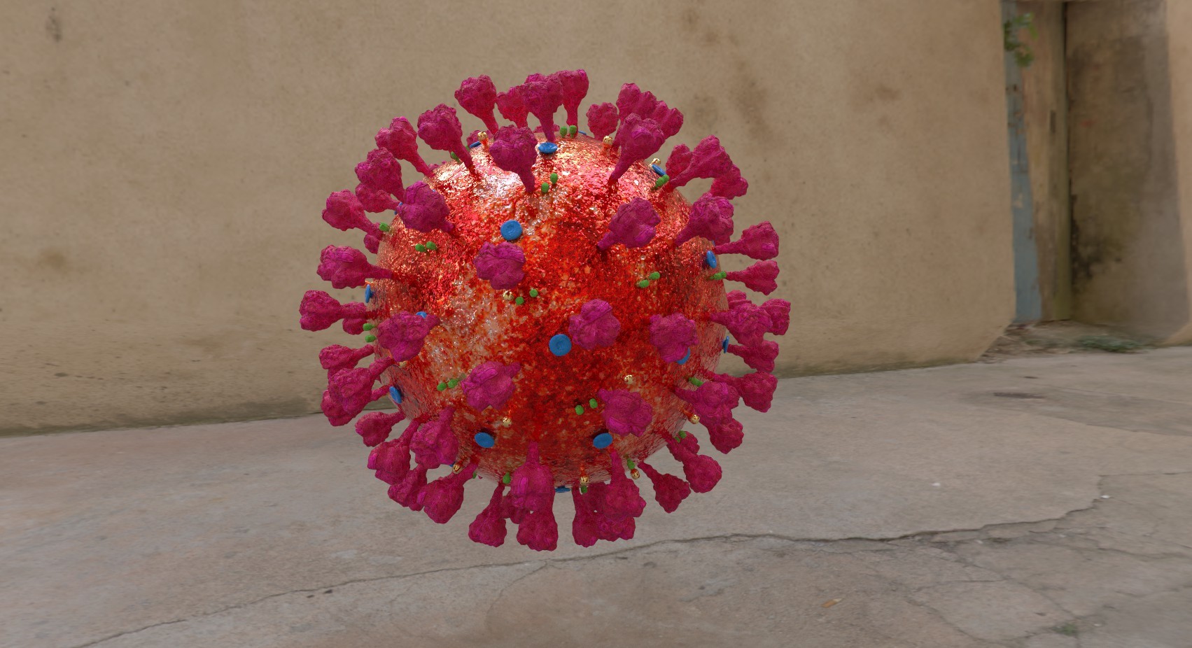 新冠病毒细胞模型图片