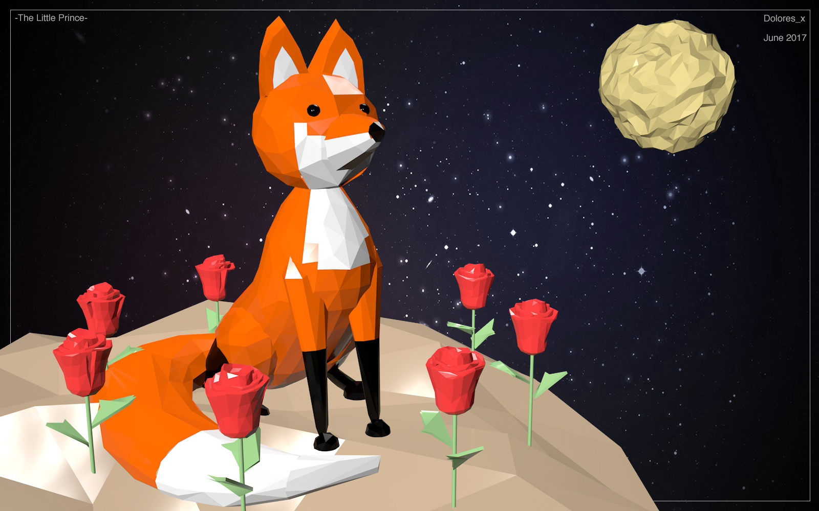 c4d-lowpoly练习-没有小王子的星球