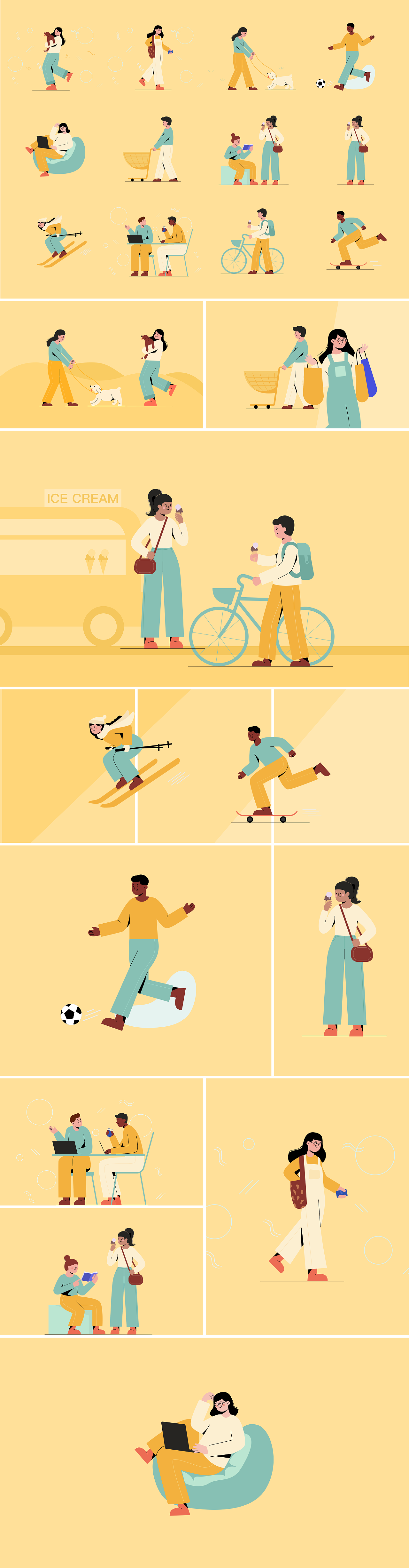 Flat Characters Design（图ZMjM2NjQ4NDc2） - 商业插画 - 站酷设计师xixxixi原创素材 - 站酷ZCOOL