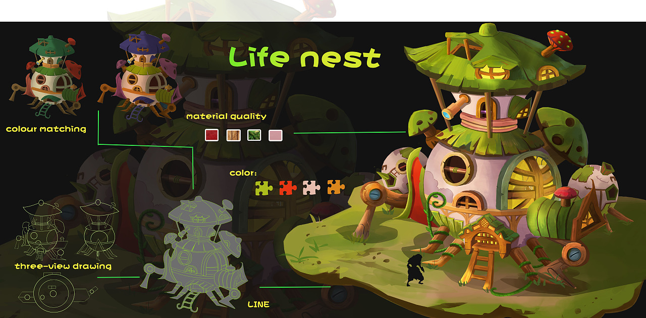 精灵族q版单体建筑