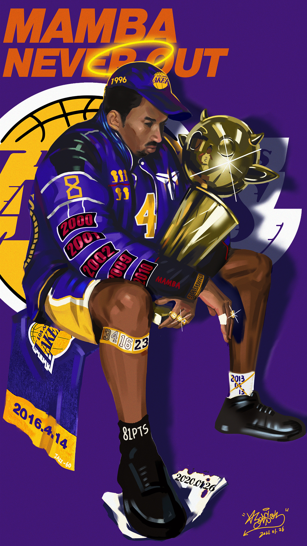 蓝人ep03-科比纪念篇|插画|创作习作|钟艾的田乔森 - 原创作品 - 站酷