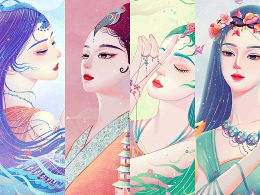 封神榜女性角色系列插画