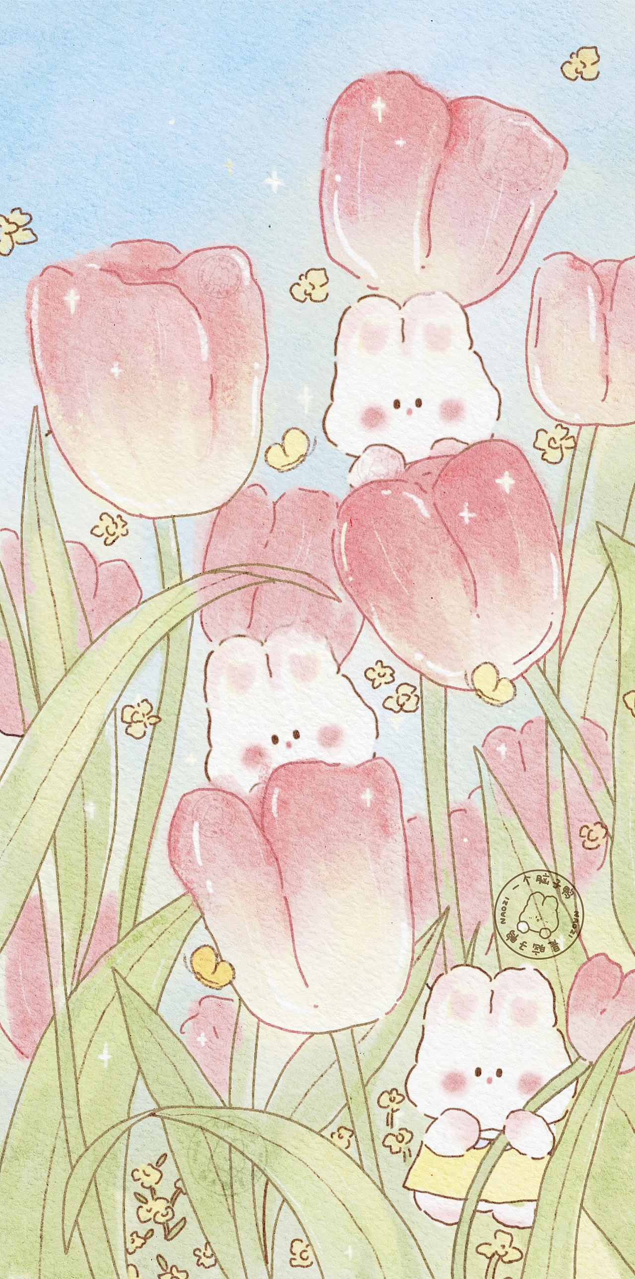 原创插画|小兔子的秘密花园 清新治愈系插画