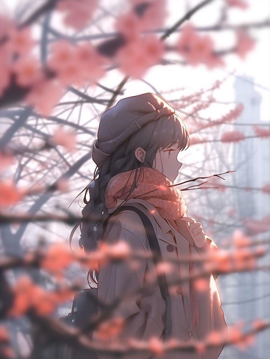 Ai动漫女孩 | 樱花落满地