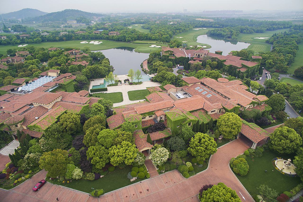 sheshan golf club 佘山高尔夫航拍
