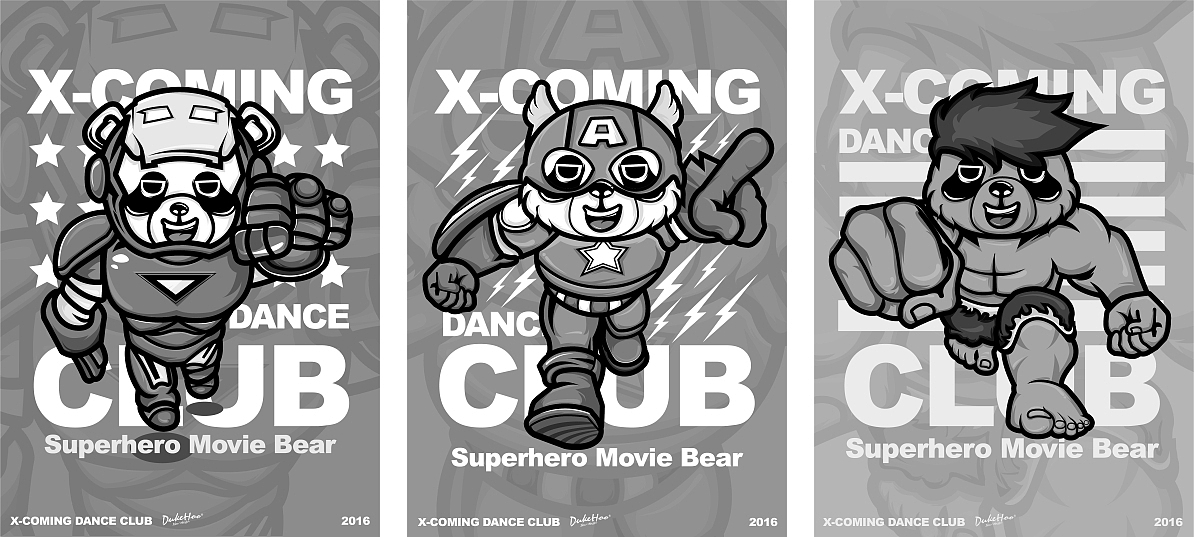 X-coming Crew 超级熊一（图ZNTgyOTAyMDQ=） - 商业插画 - 站酷设计师Jenny杰妮原创素材 - 站酷ZCOOL