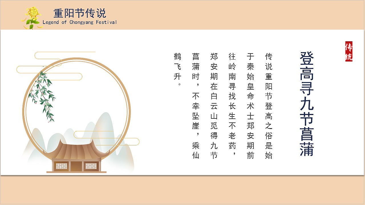 创意复古中国风关爱老人重阳节传统美德宣传PPT模板