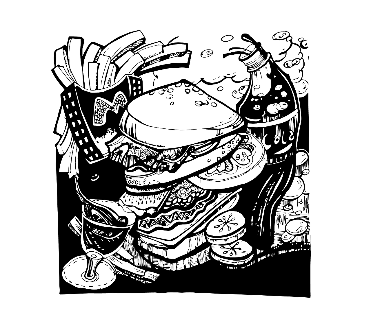 一波黑白装饰画