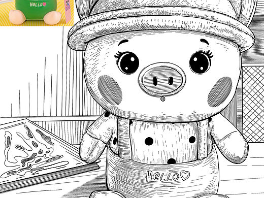 毛绒玩具线描写生