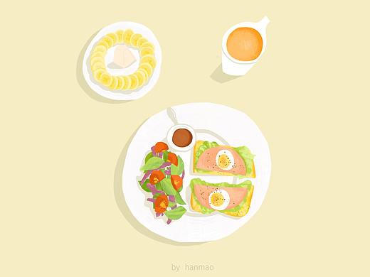 美食插画西餐