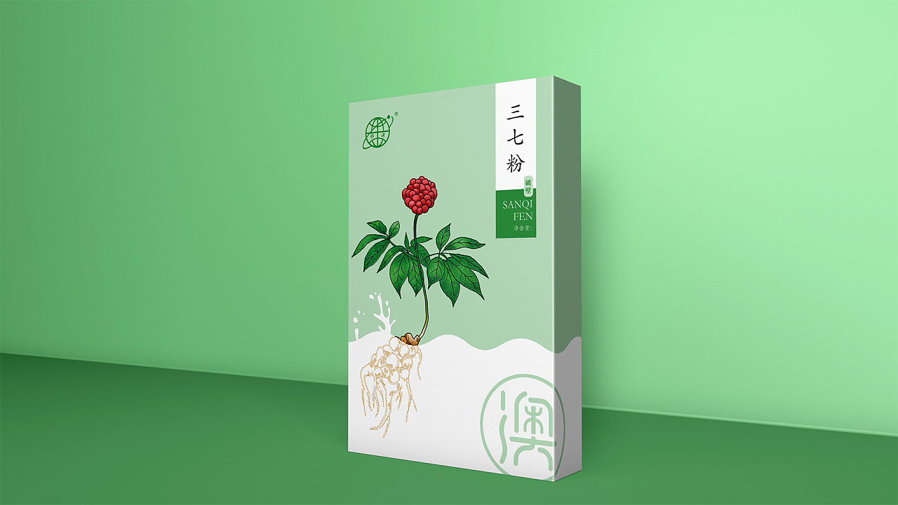 木槿花设计|养生中药粉标签设计|平面|包装|木槿花设计 - 原创作品