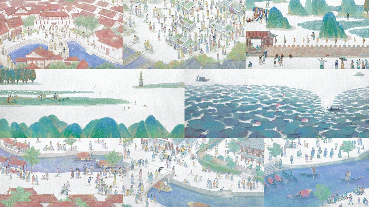 《运河边上》绘本(图ZMjkyOTA4MDEy) - 绘本 - 站酷设计师薛妤晗原创素材 - 站酷ZCOOL
