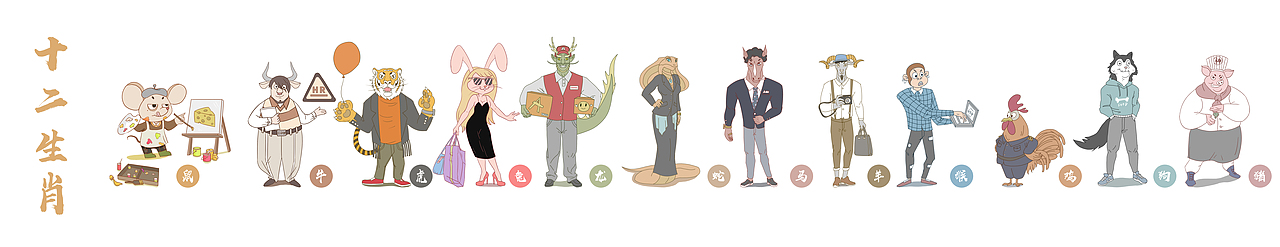 十二生肖绘制