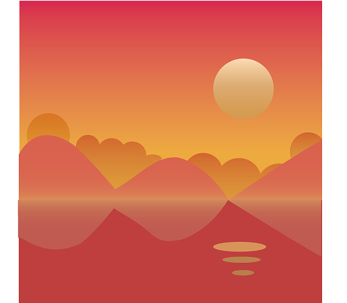 日出风景-山水光影（图ZMjQ5NTUyNDQ4） - 商业插画 - 站酷设计师钛钽铌忒原创素材 - 站酷ZCOOL