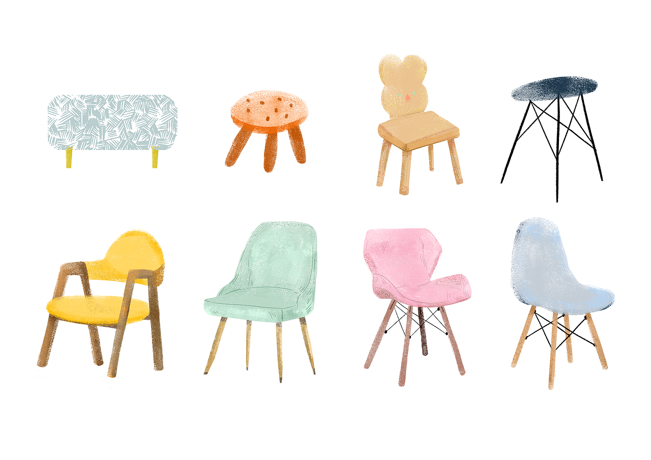 各种各样的小椅子|插画|儿童插画|乔乔乔插画_原创作品-站酷zcool