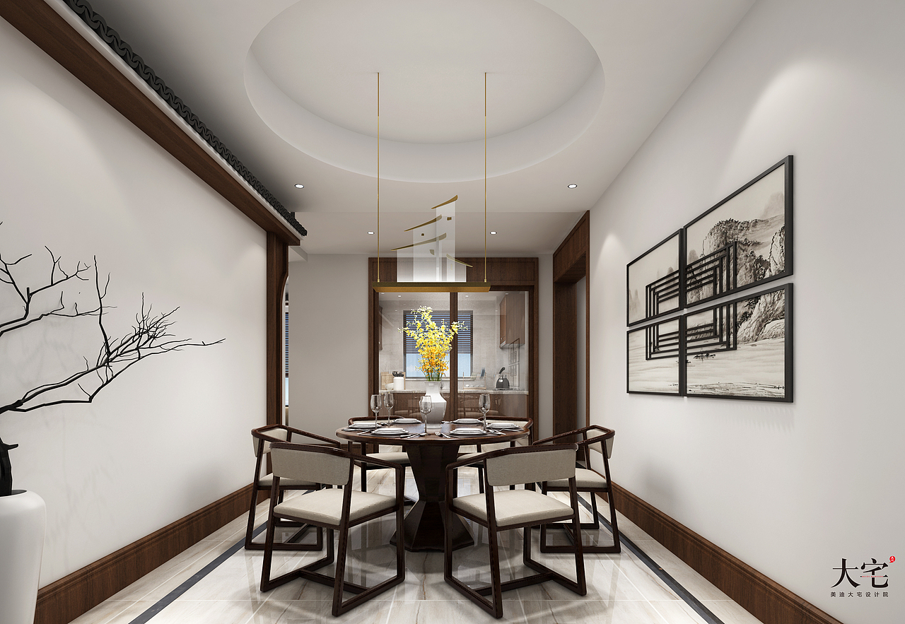 美迪大宅设计院｜长沙复式-万里时代-新中式（图ZMjgwMzg2NzQ0） - 家装设计 - 站酷设计师美迪大宅设计院原创素材 - 站酷ZCOOL