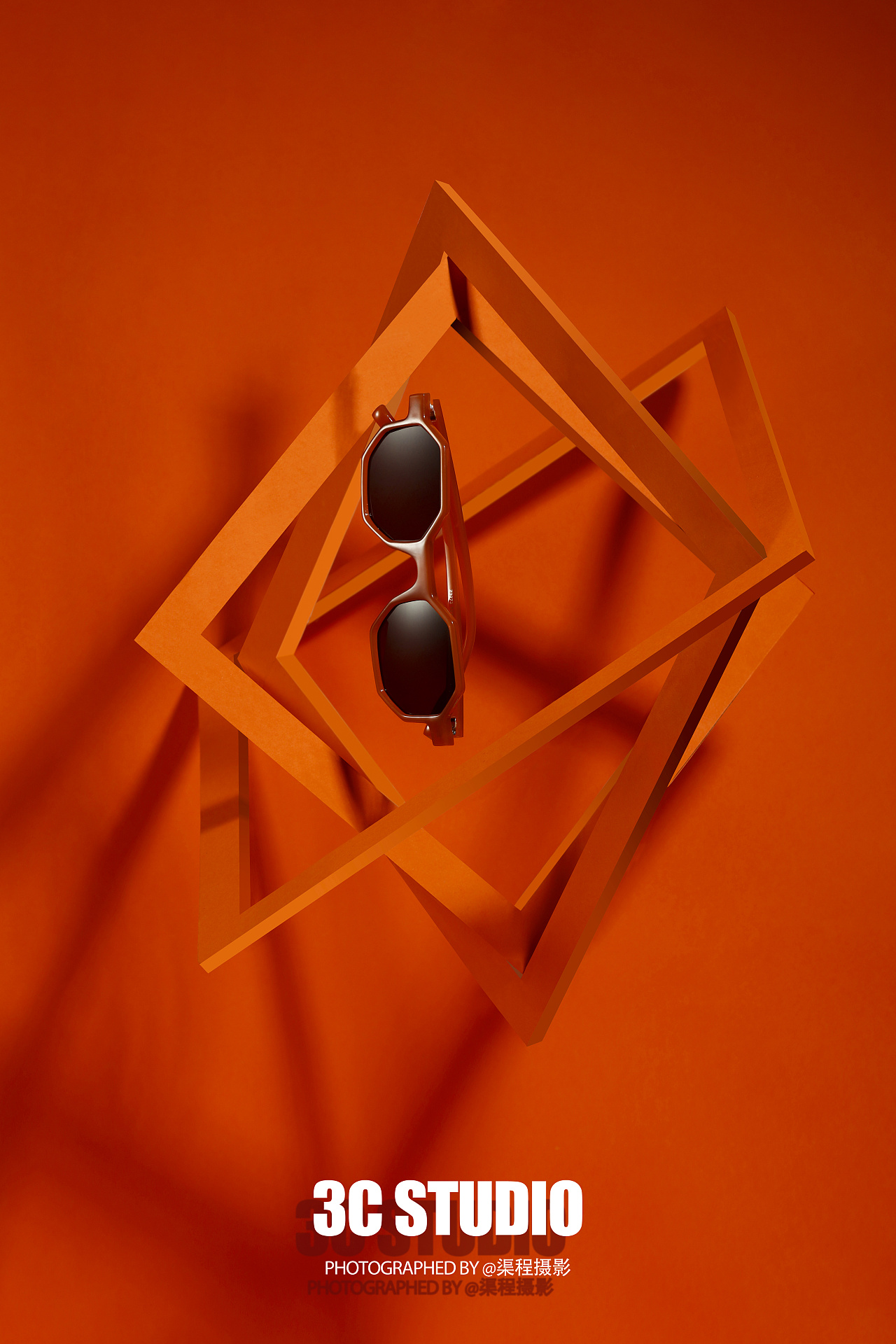 橙色眼镜 产品静物摄影