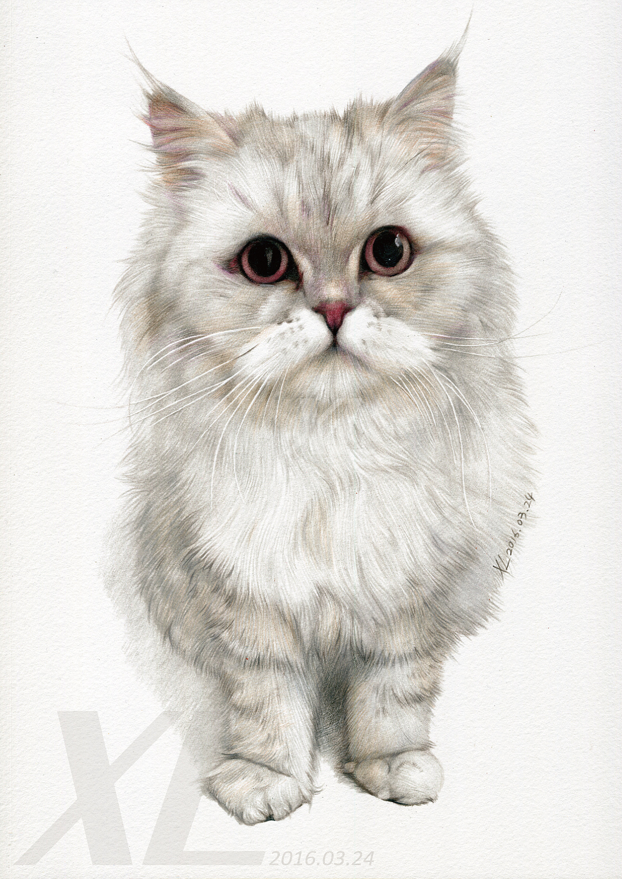 彩铅画这里有50只喵星人