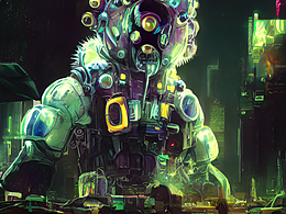 #AI創(chuàng)作實(shí)驗(yàn)室#動(dòng)物妖怪外星人，全身，穿會(huì)飛靴子，戴