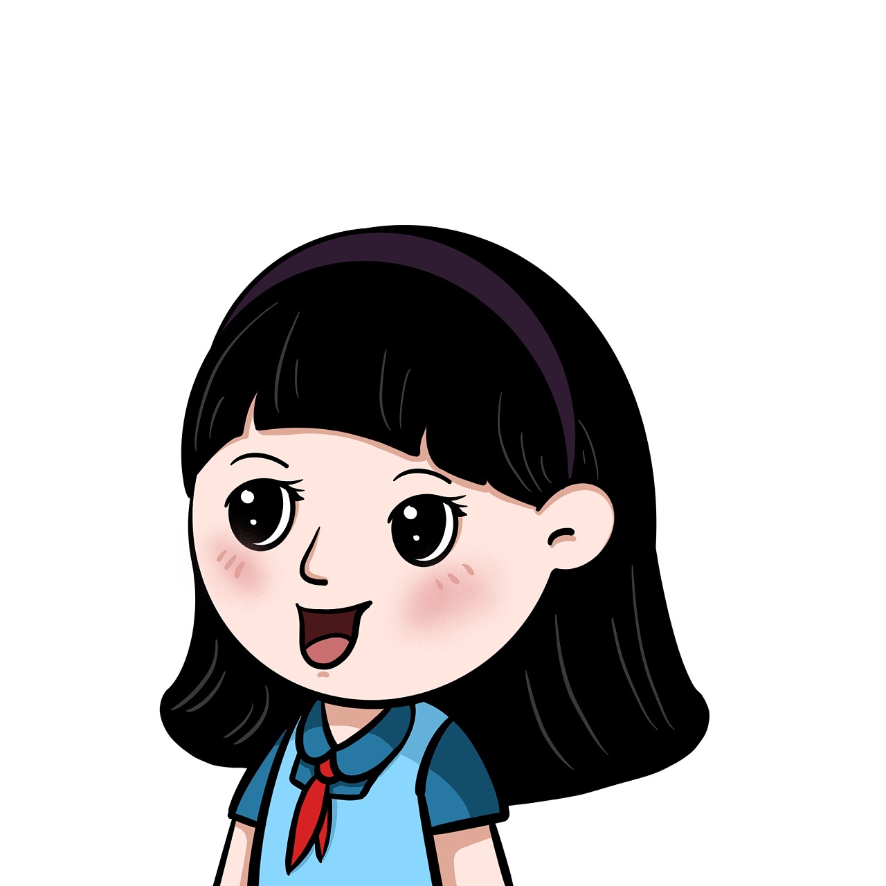 海珠区学科组动漫人物ppt专用《学生》|动漫|单幅漫画|女孩球球 - 原