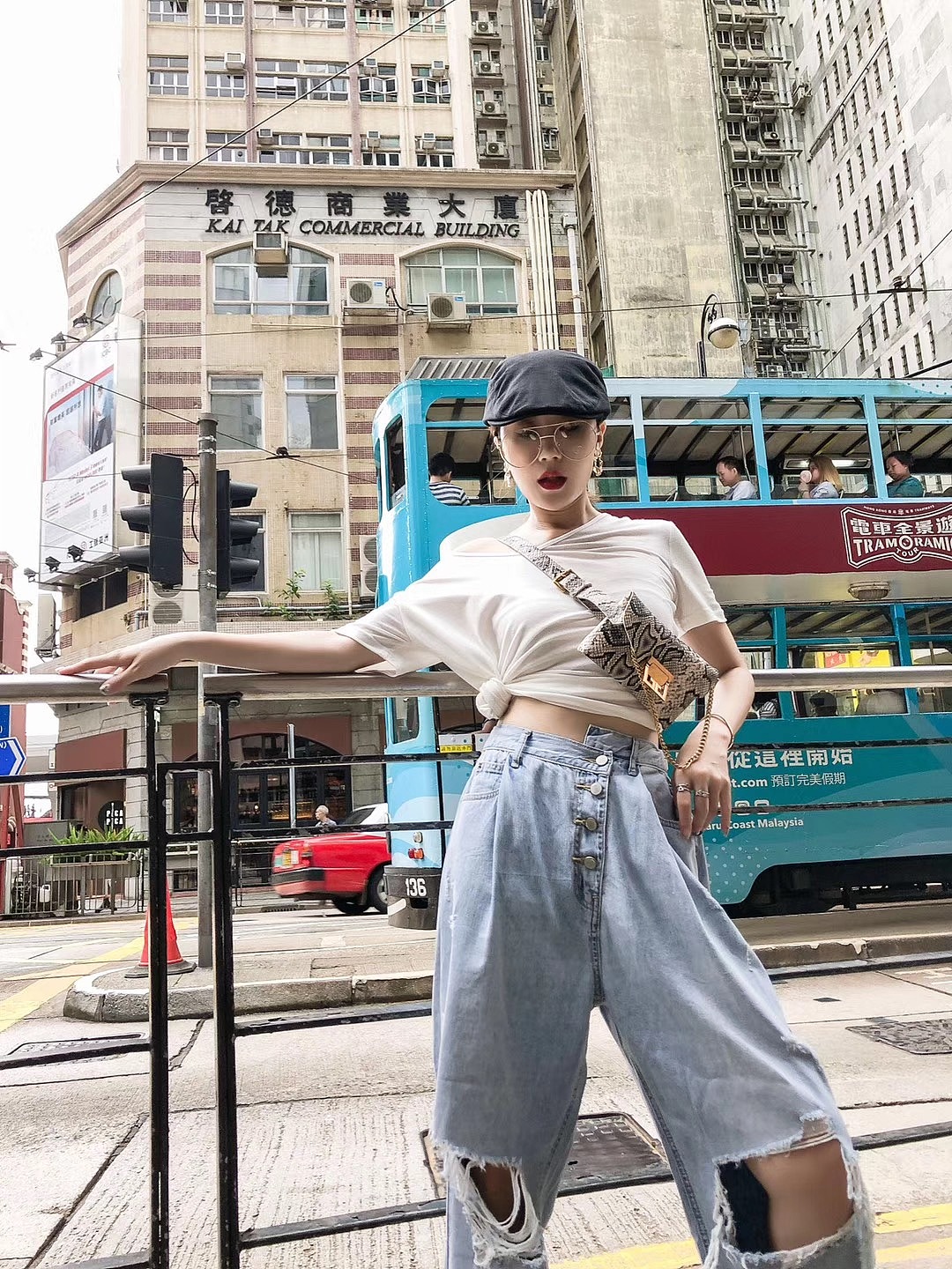 模特希文 香港旅 拍背带裤拍摄 牛仔裤拍摄 短裤拍摄