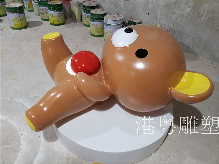 造型形象多样玻璃钢小熊公仔卡通雕塑树脂店铺商场摆件