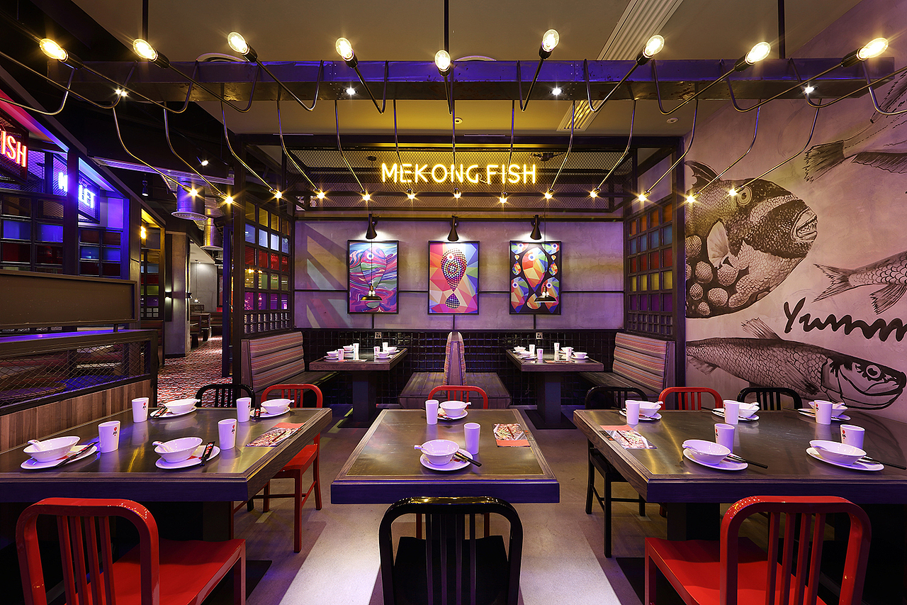 深圳餐饮空间设计，鱼系：经得起“烤”验的鱼文化餐厅（图ZMTY2MjM1NTUy） - 家装设计 - 站酷设计师艺鼎装饰设计原创素材 - 站酷ZCOOL