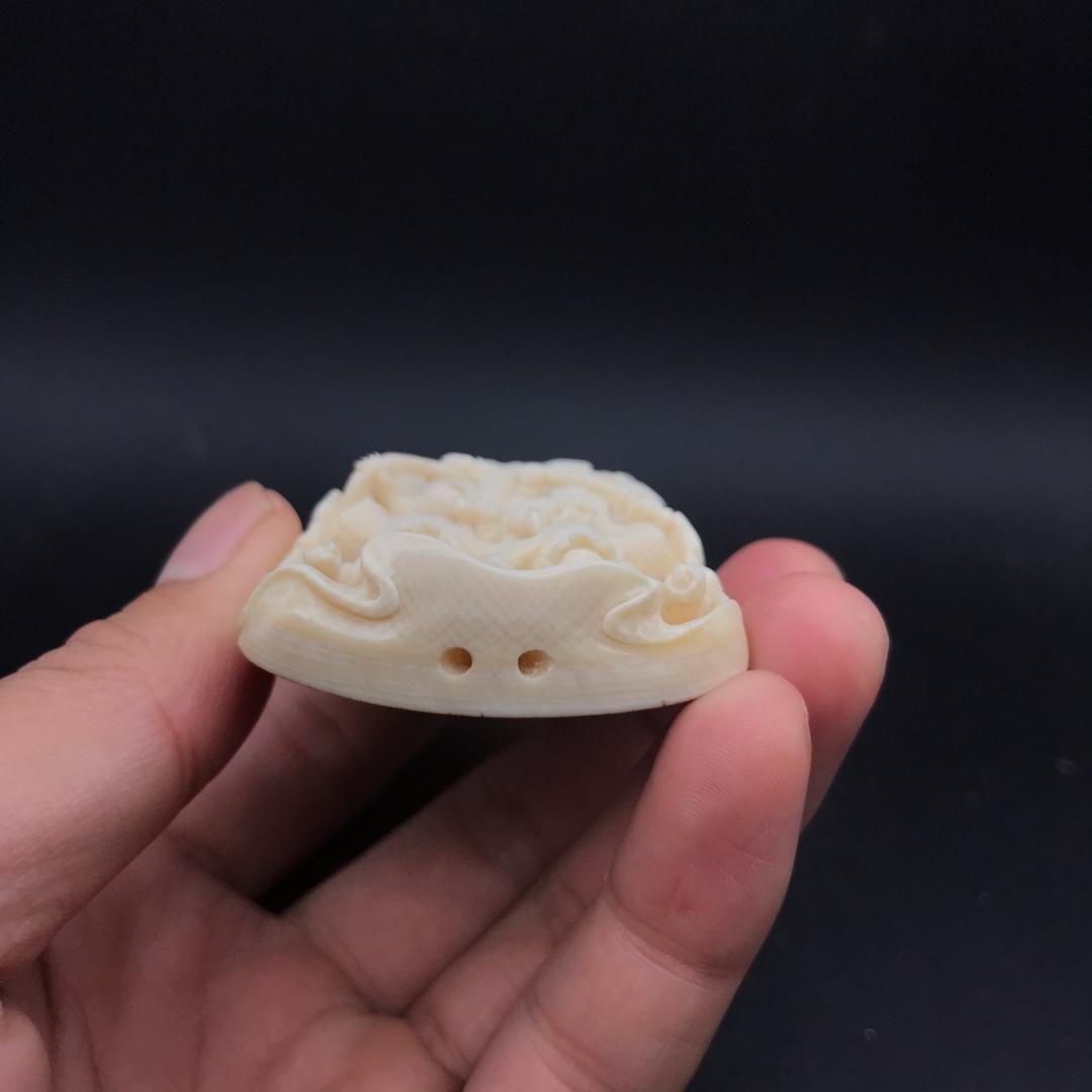 猛犸象牙四大金刚牌子金亮大师雕刻四大金刚挂件