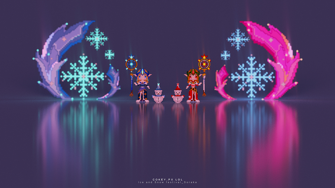 lol 冰雪节索拉卡人物建模