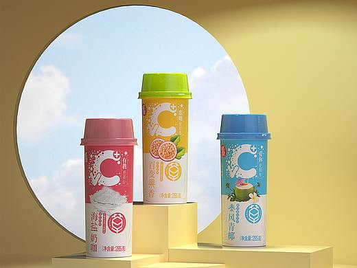 仙草凉凉-VC冷榨果汁饮料包装设计
