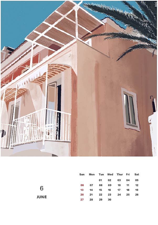 旅行风景日历设计