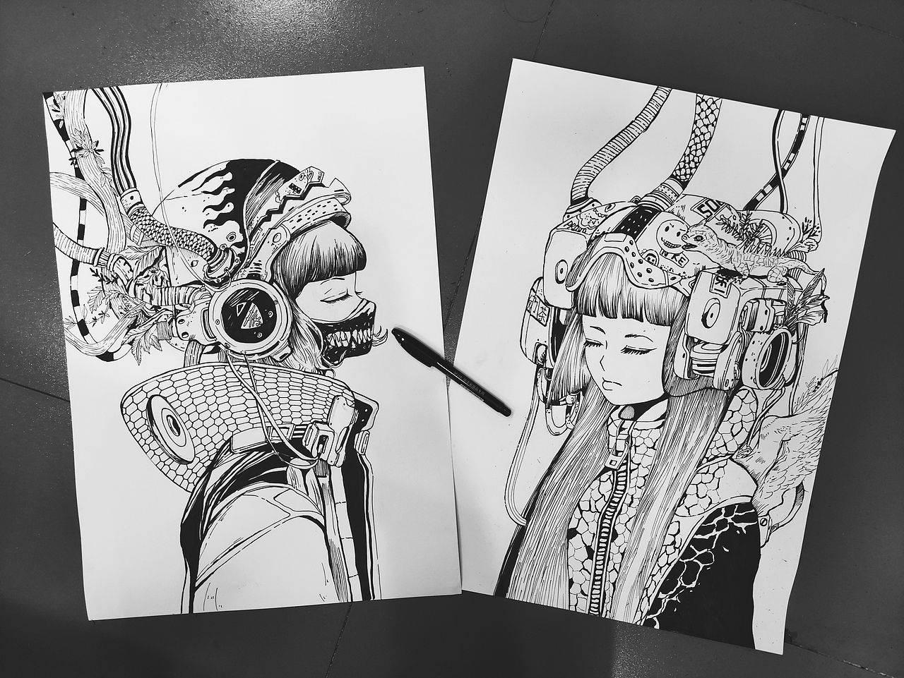 黑白线描（图ZMjQ0NTMzODQw） - 创作习作 - 站酷设计师奶茶你好原创素材 - 站酷ZCOOL