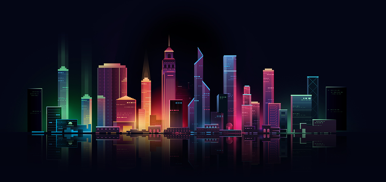 AI插画--夜晚都市（图ZMTIwNTUxMzc2） - 创作习作 - 站酷设计师x阿步原创素材 - 站酷ZCOOL