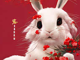 #站酷梦笔#中国风 春节 喜庆 兔子 拜年