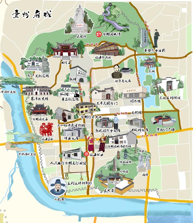 临海市古城街道地图图片