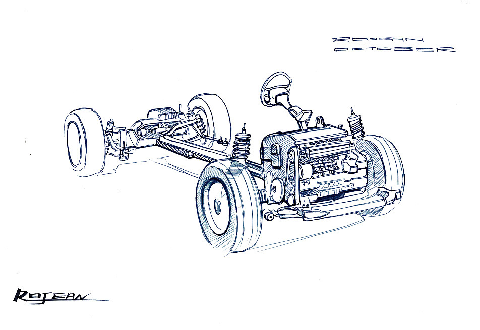 汽车发动机结构绘制步骤从构图到线稿高清无码无水印大图和小伙伴们多