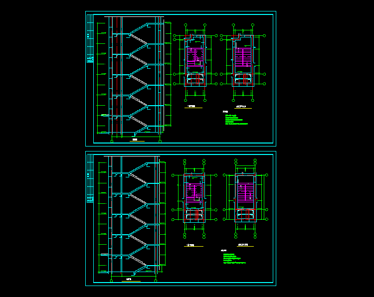 CAD框架教学楼建筑设计结构施工图