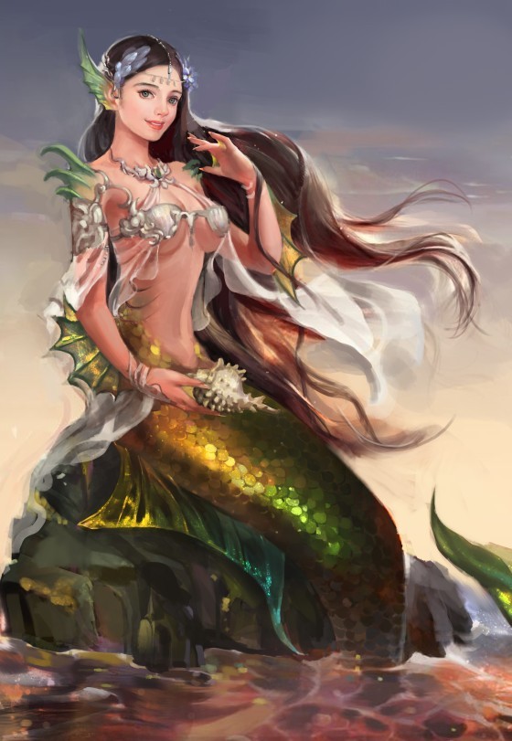美人鱼|插画|游戏原画|殓尸材 - 原创作品 - 站酷 (zcool)