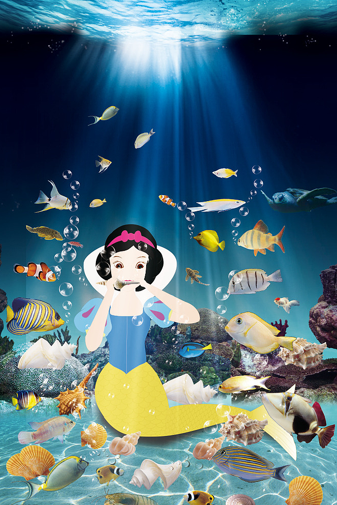 吹海螺的海的女儿美人鱼