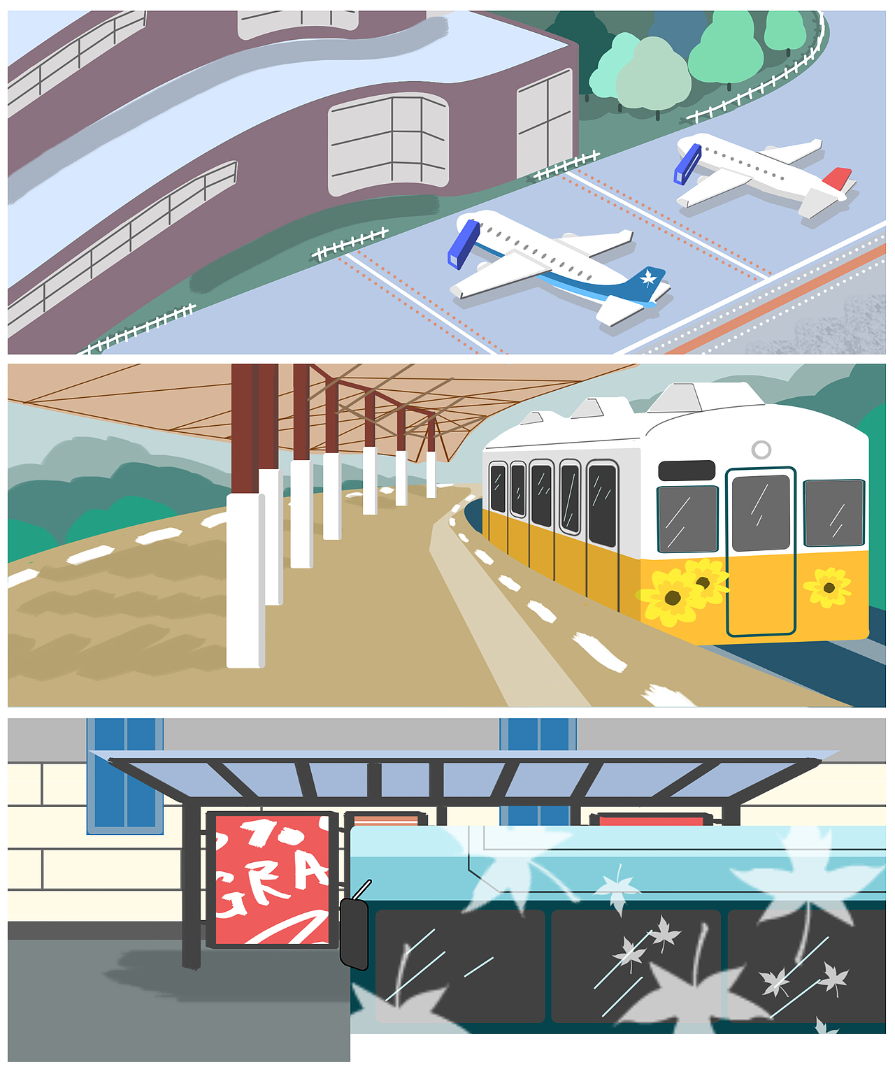 交通工具|插画|商业插画|zz张哥哥_原创作品-站酷zcool