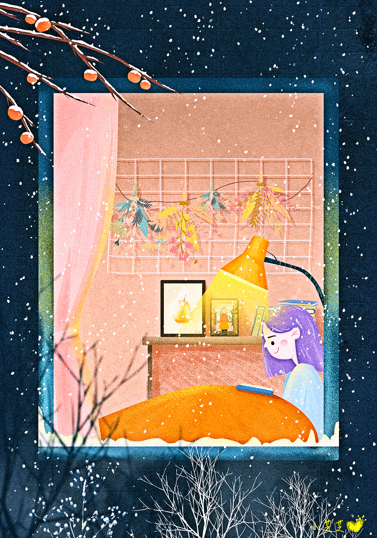 在这个寒冷的夜晚 对着窗外的雪 许下了一个愿望