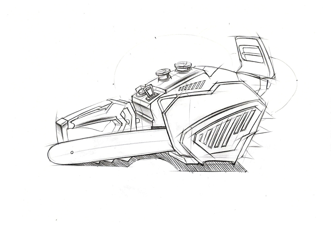 手绘电锯步骤图