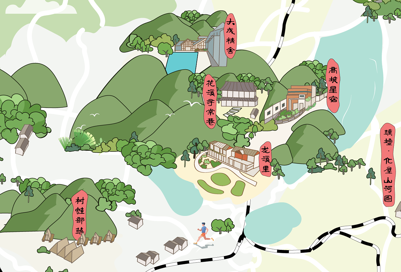 手绘地图民宿矢量手绘|插画|商业插画|canrol - 原创作品 - 站酷