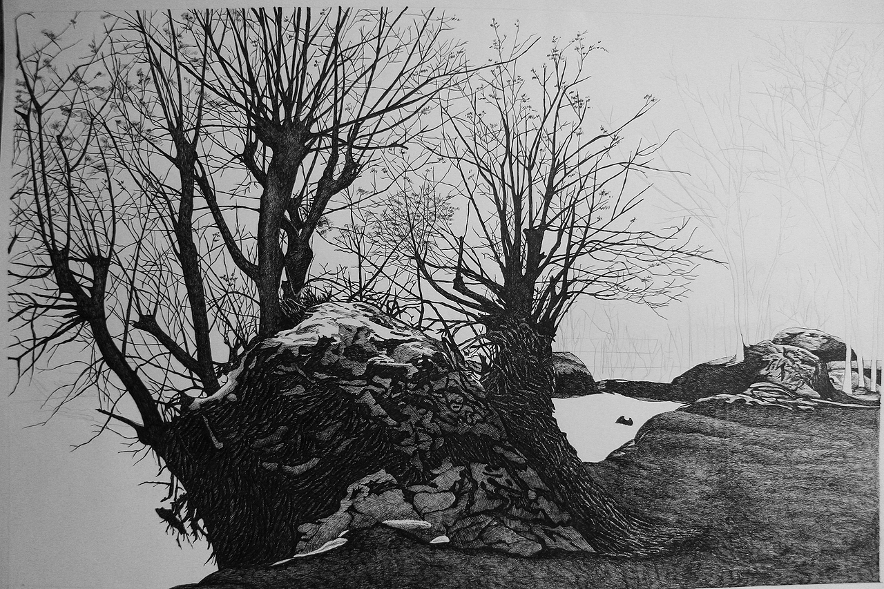 钢笔画雪景（图ZMjYzNDY3ODg=） - 绘画 - 站酷设计师loong_原创素材 - 站酷ZCOOL