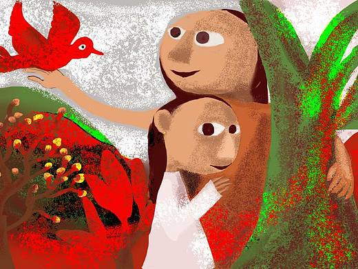 依偎（个人主页-ZNjQyOTE1Mjg=） - 儿童插画 - 站酷设计师漫漫子麒原创素材 - 站酷ZCOOL