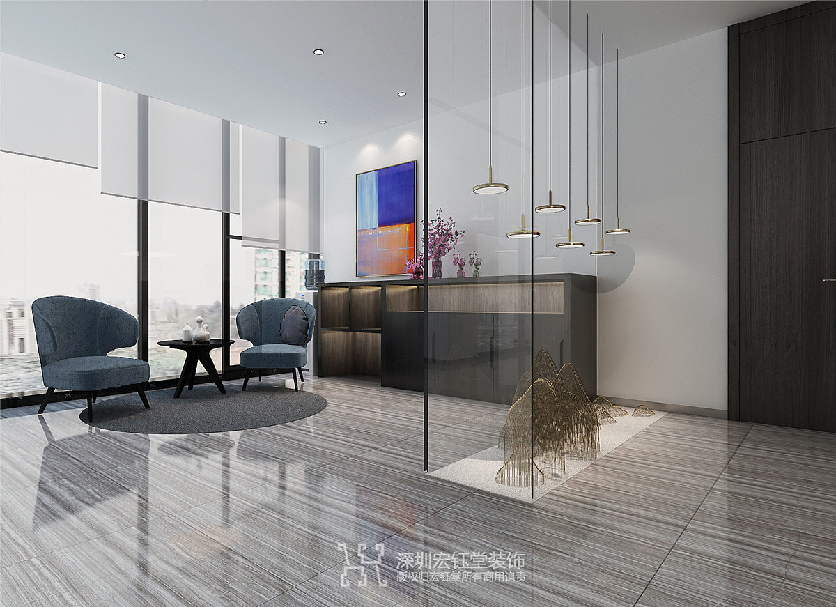 郑州工程公司中高端办公室装修实景图-宏钰堂装饰公司