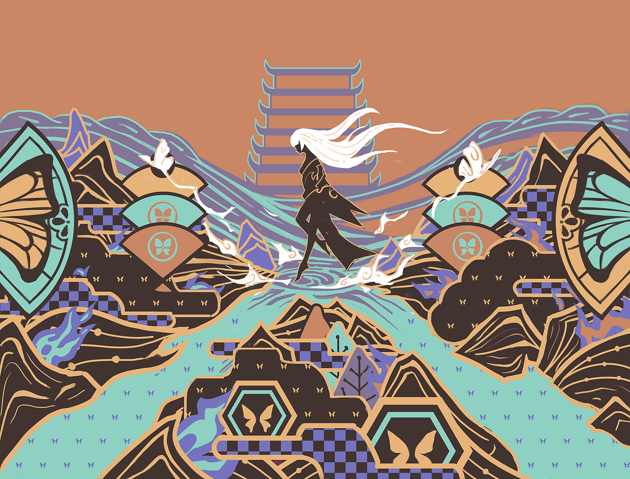 单独绘制作为衣服图案的插画