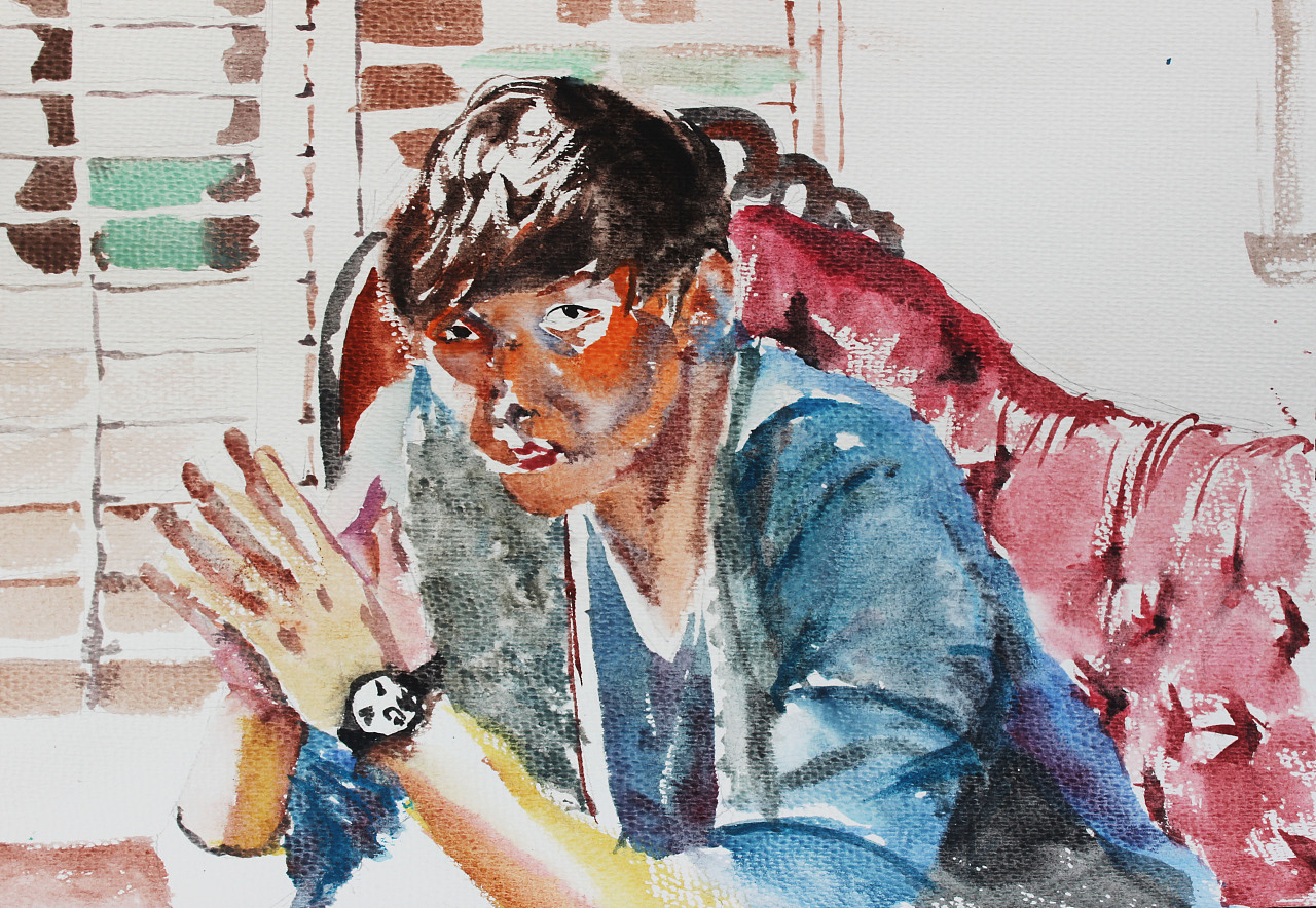 青年男女(水彩画)|纯艺术|绘画|艺青nono - 原创作品 - 站酷 (zcool)